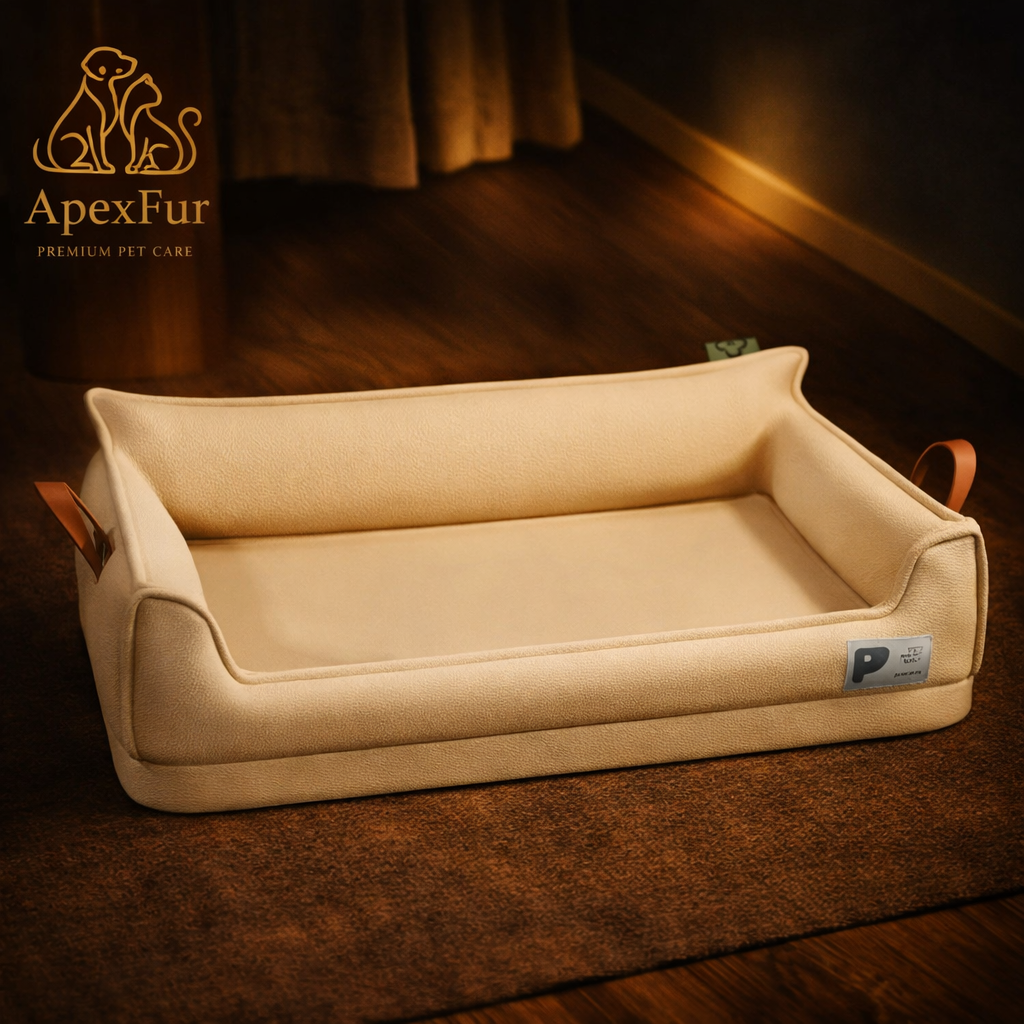 Orthopedic Leather Dog Bed Sofa – Waterproof & Washable