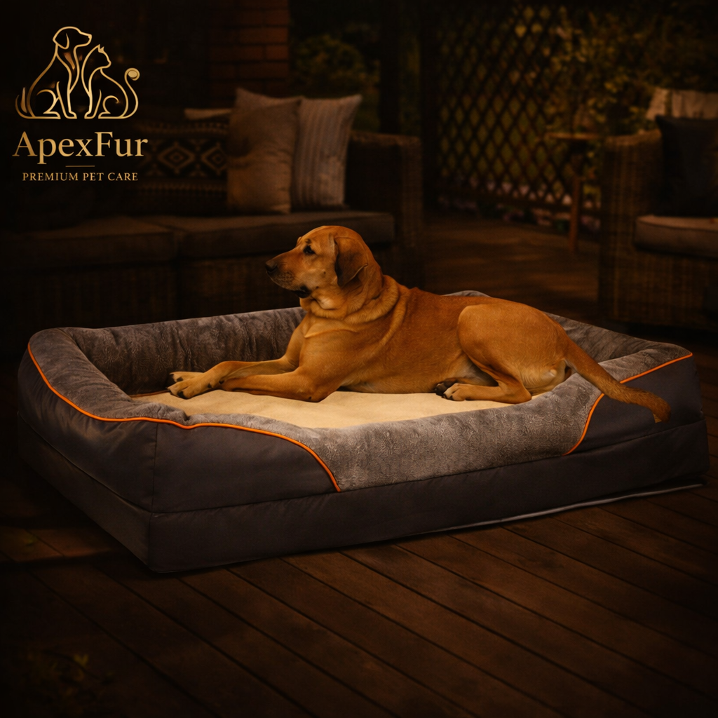 Jumbo Orthopedic Dog Bed – Memory Foam Bolster Sofa