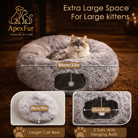 Cat Tunnel Bed – Round Donut Hideaway