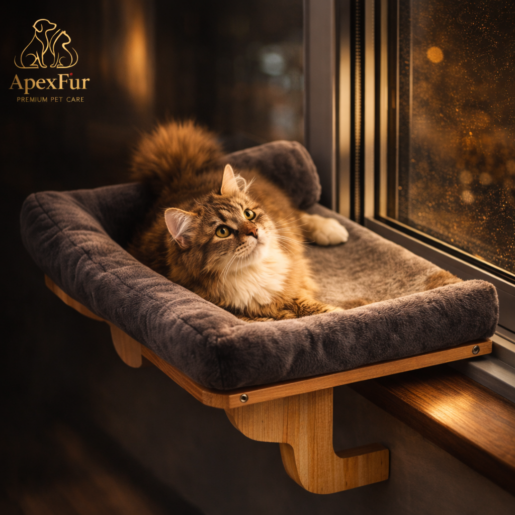 Cat Window Perch – Orthopedic Hammock with Bolster