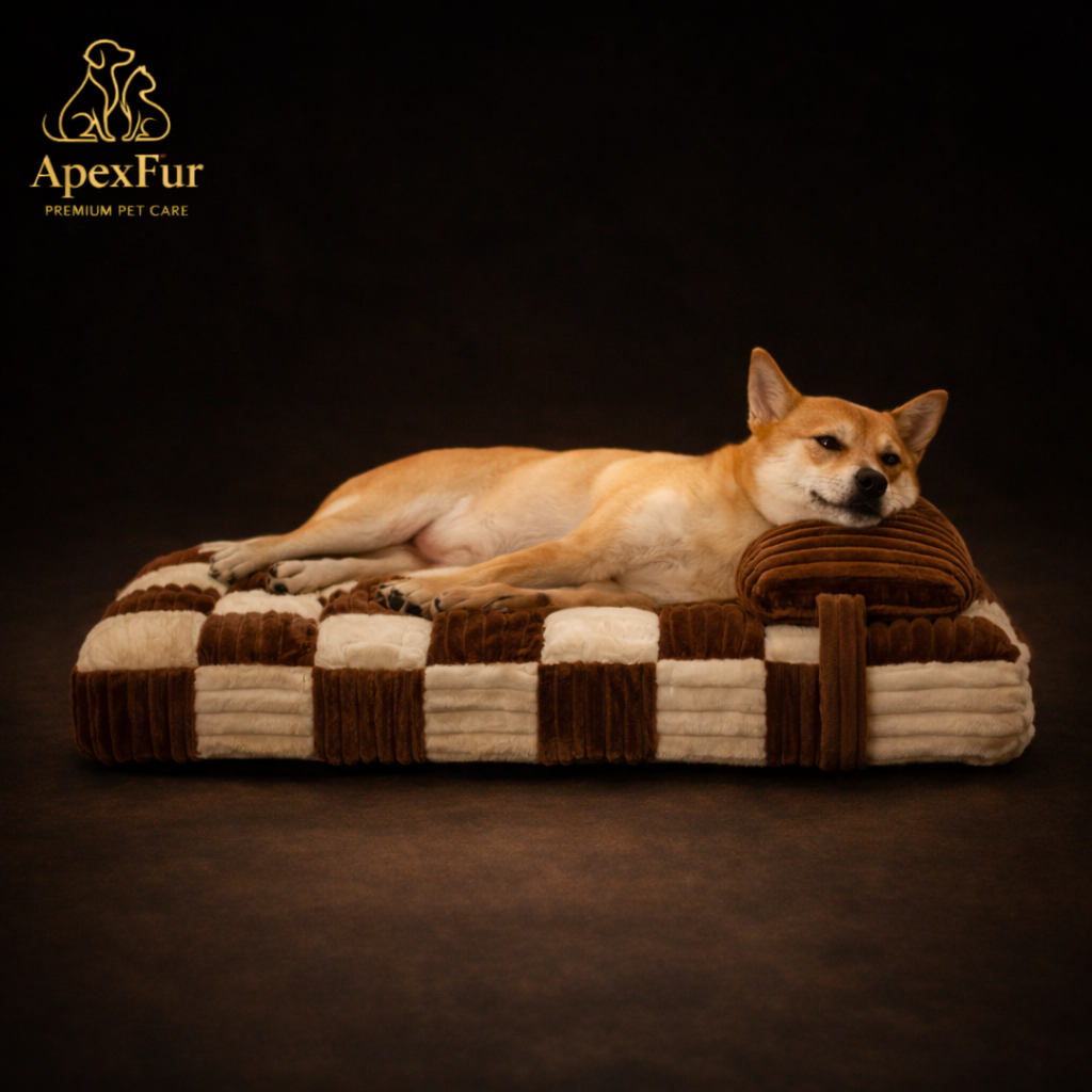 Handmade Plush Dog Bed – Square Orthopedic with Pillow