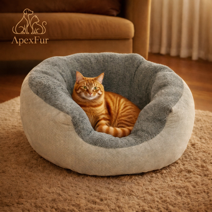 Plush Orthopedic Cat & Dog Bed with Backrest