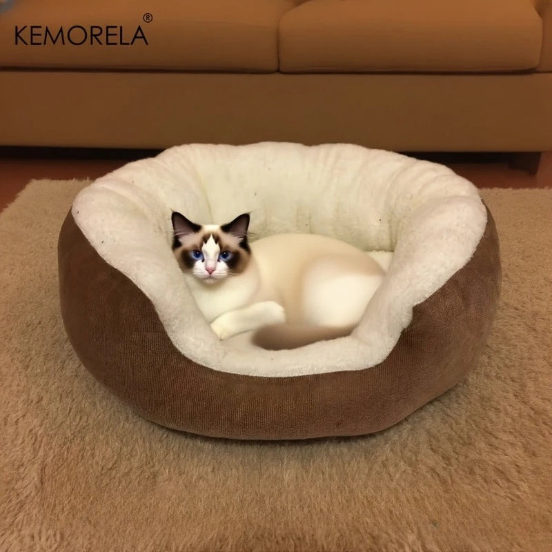 Plush Orthopedic Cat & Dog Bed with Backrest