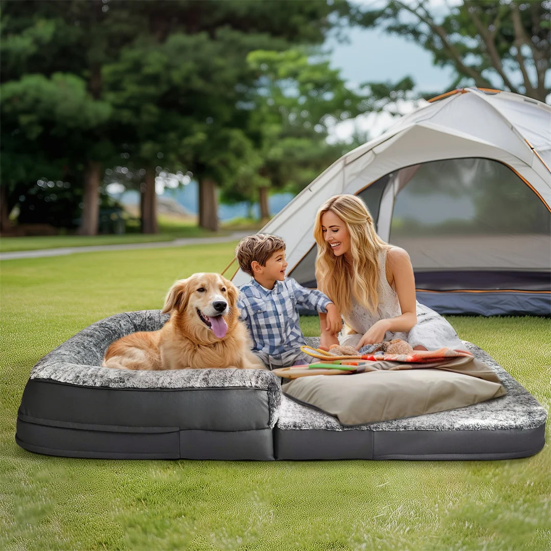 Giant Human-Size Dog Bed – 180cm Foldable Orthopedic