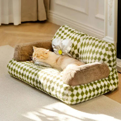 Winter Plush Cat & Dog Bed – Orthopedic Cushion Sofa