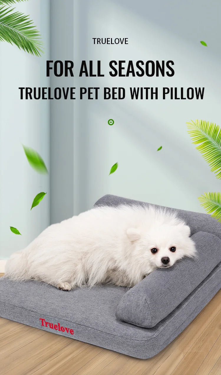 Truelove Orthopedic Pet Bed – Memory Foam with Linen Cover