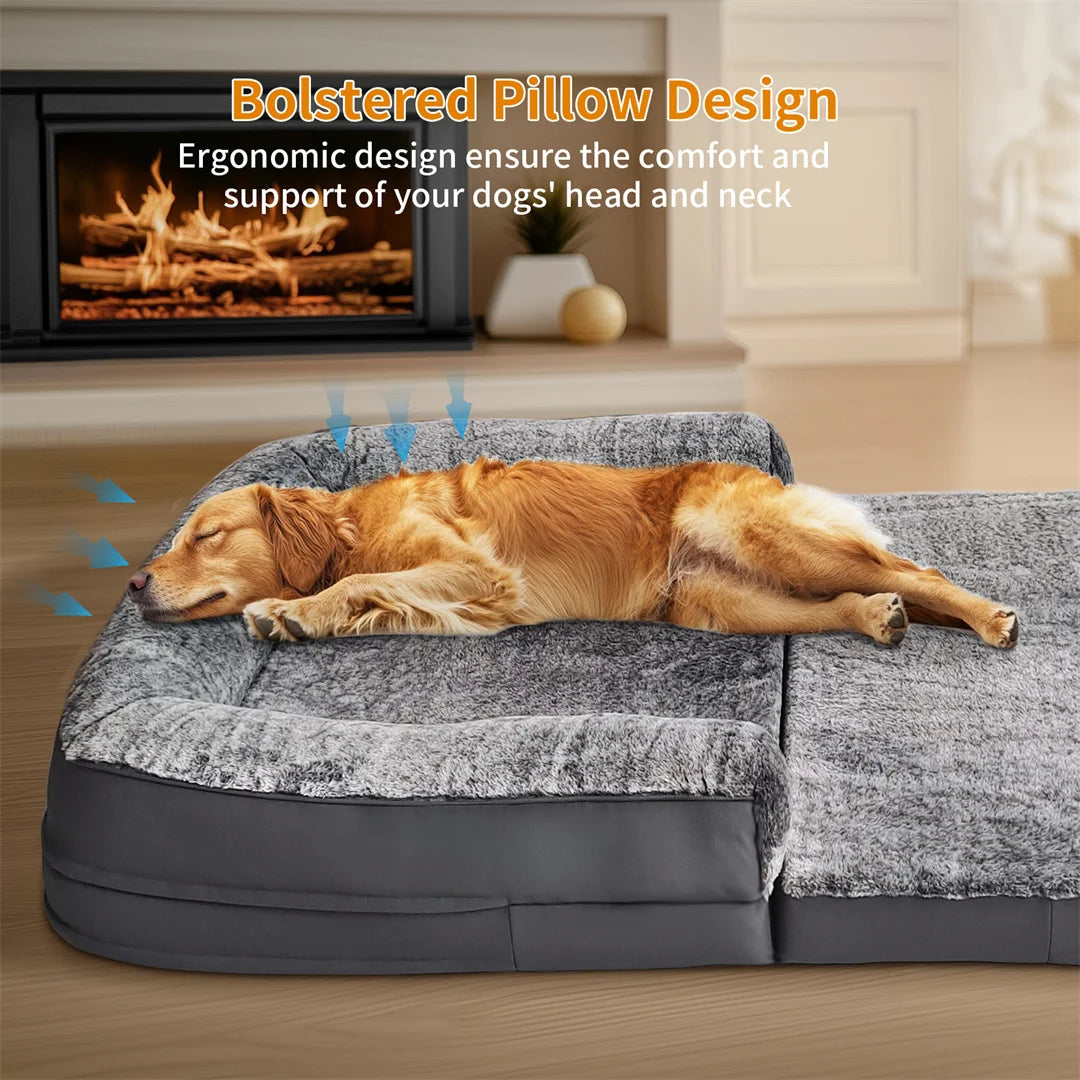 Giant Human-Size Dog Bed – 180cm Foldable Orthopedic
