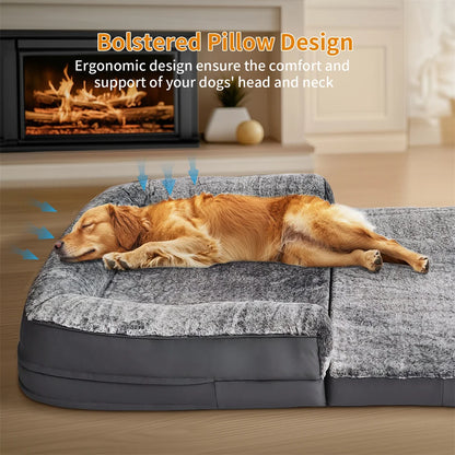 Giant Human-Size Dog Bed – 180cm Foldable Orthopedic