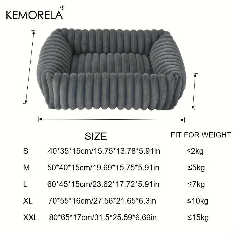 Orthopedic Plush Dog Bed – High-Resilience Foam