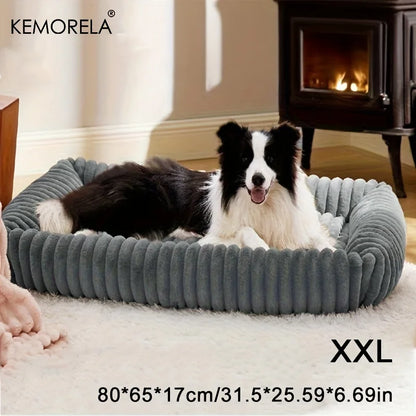 Orthopedic Plush Dog Bed – High-Resilience Foam