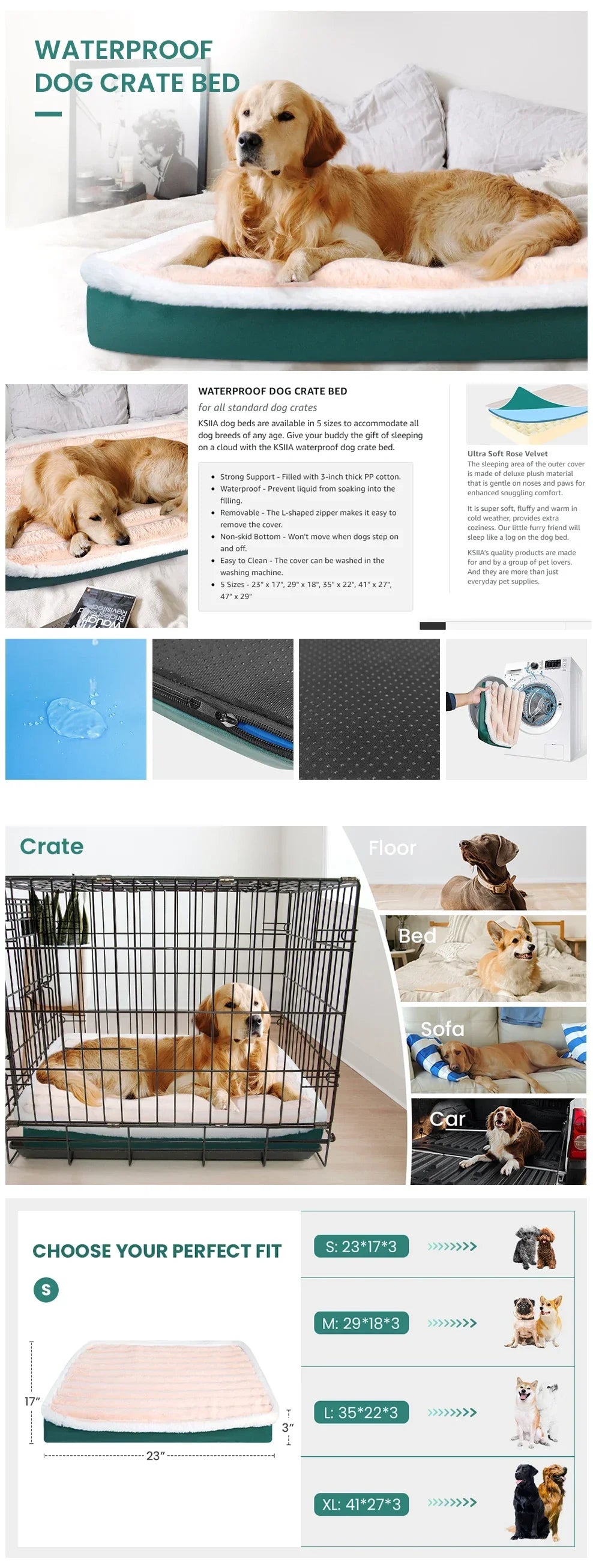 Ultra Plush Orthopedic Dog & Cat Mattress – Removable Cover