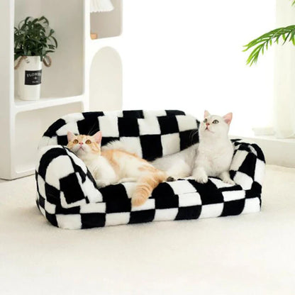 Winter Plush Cat & Dog Bed – Orthopedic Cushion Sofa
