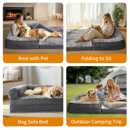 Giant Human-Size Dog Bed – 180cm Foldable Orthopedic