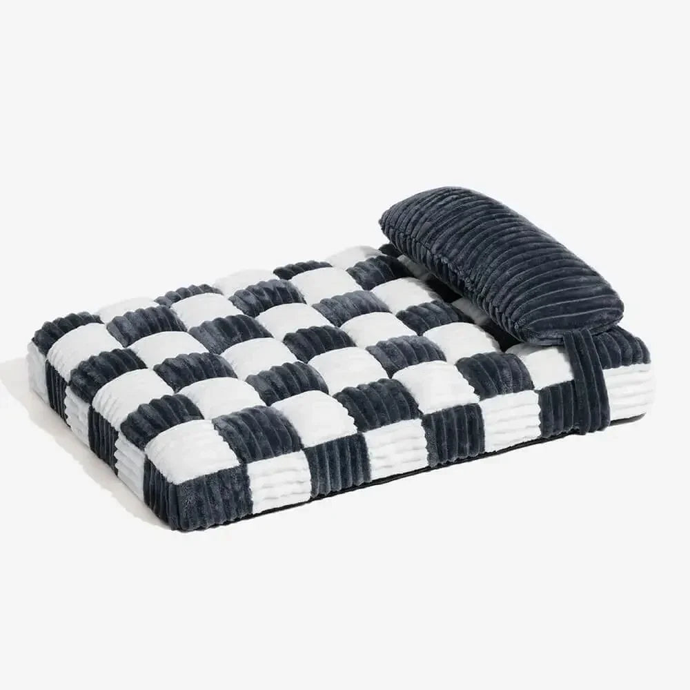 Handmade Plush Dog Bed – Square Orthopedic with Pillow