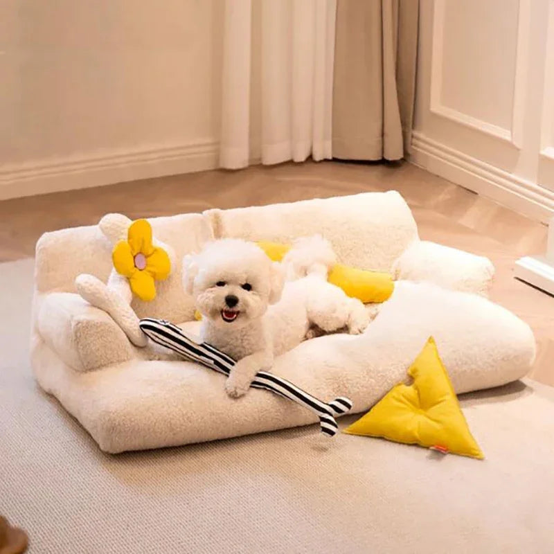 Winter Plush Cat & Dog Bed – Orthopedic Cushion Sofa