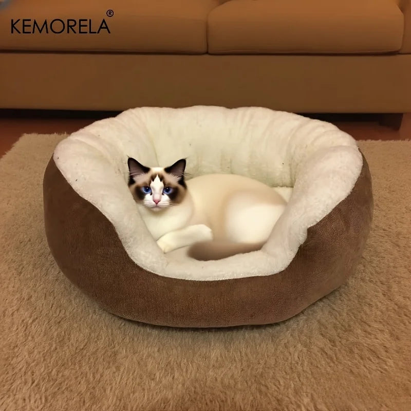 Plush Orthopedic Cat & Dog Bed with Backrest