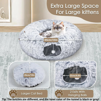 Cat Tunnel Bed – Round Donut Hideaway