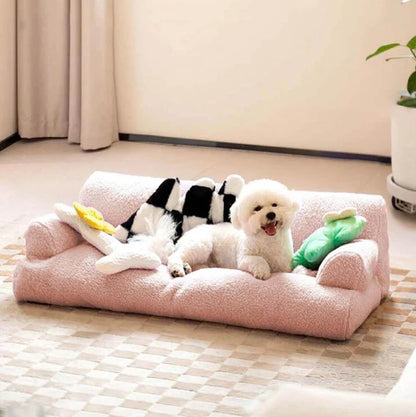 Winter Plush Cat & Dog Bed – Orthopedic Cushion Sofa