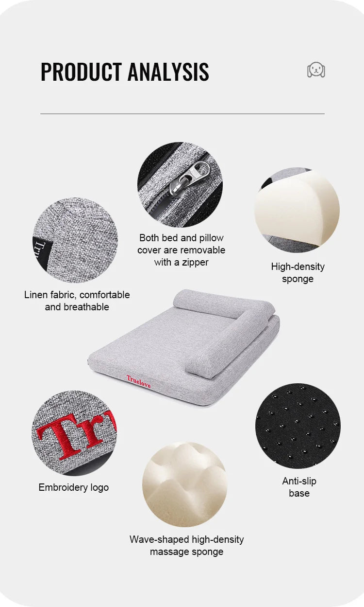 Truelove Orthopedic Pet Bed – Memory Foam with Linen Cover