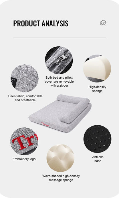 Truelove Orthopedic Pet Bed – Memory Foam with Linen Cover
