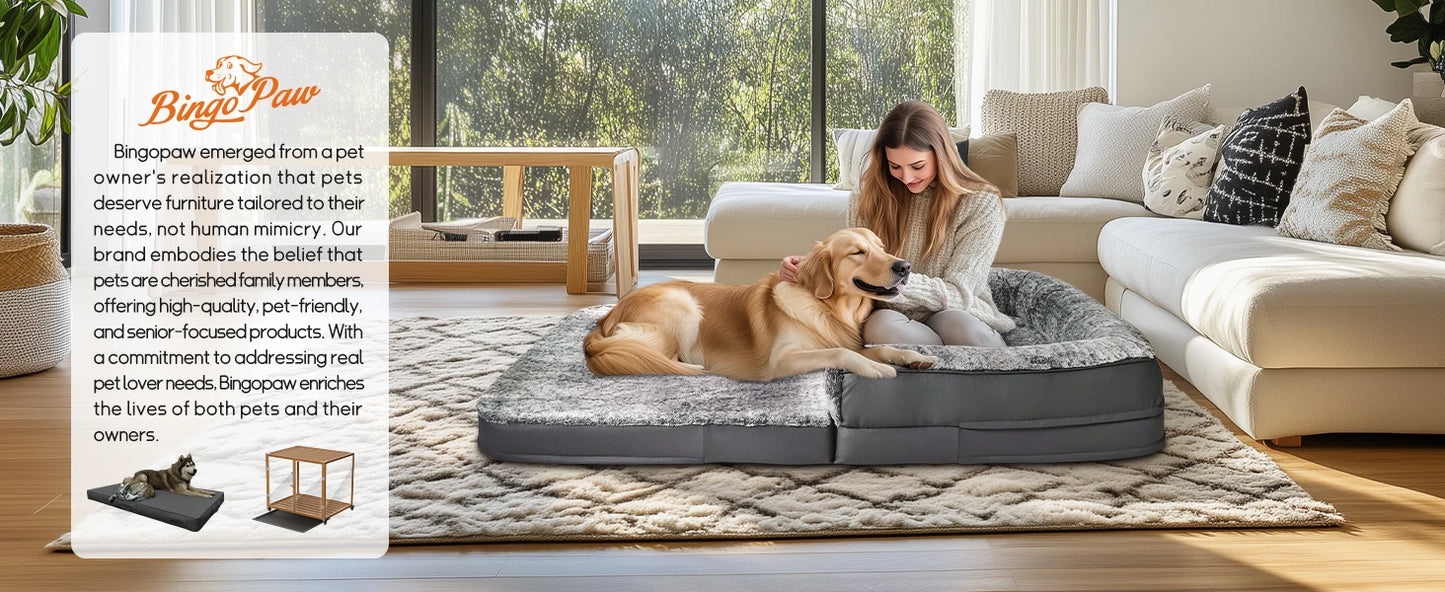 Giant Human-Size Dog Bed – 180cm Foldable Orthopedic