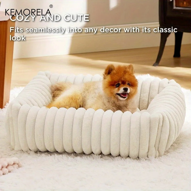Orthopedic Plush Dog Bed – High-Resilience Foam