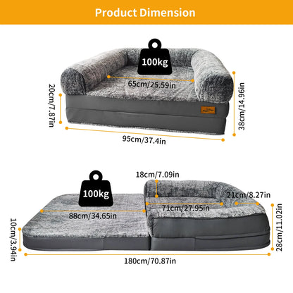 Giant Human-Size Dog Bed – 180cm Foldable Orthopedic