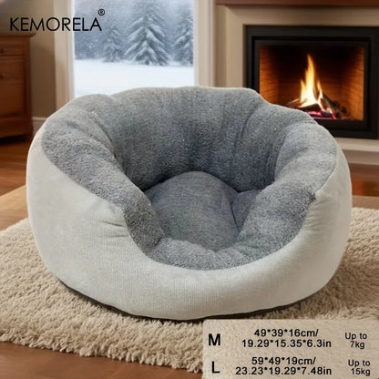 Plush Orthopedic Cat & Dog Bed with Backrest