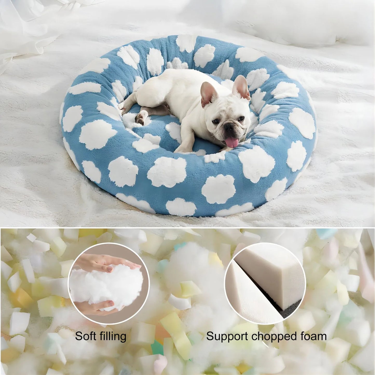 Sky Clouds Dog Bed – Cozy Orthopedic Plush Sofa