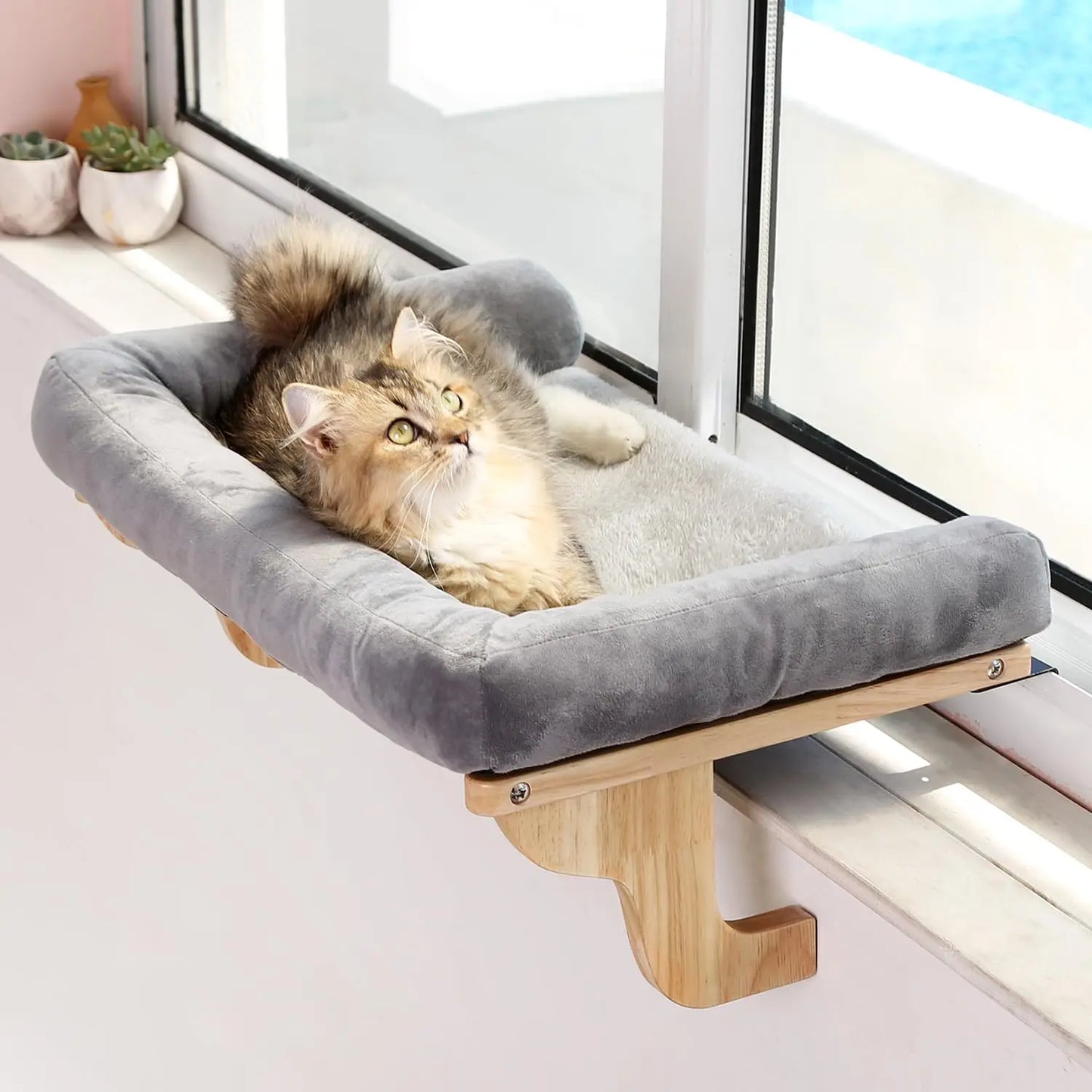Cat Window Perch – Orthopedic Hammock with Bolster
