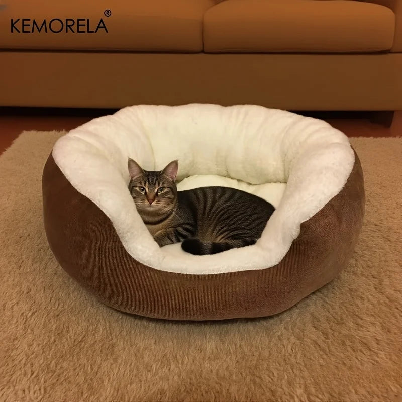 Plush Orthopedic Cat & Dog Bed with Backrest