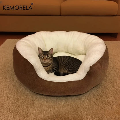 Plush Orthopedic Cat & Dog Bed with Backrest
