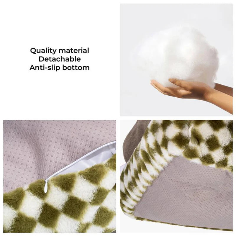 Winter Plush Cat & Dog Bed – Orthopedic Cushion Sofa