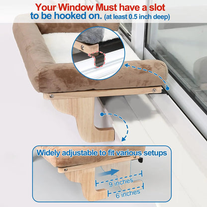 Cat Window Perch – Orthopedic Hammock with Bolster