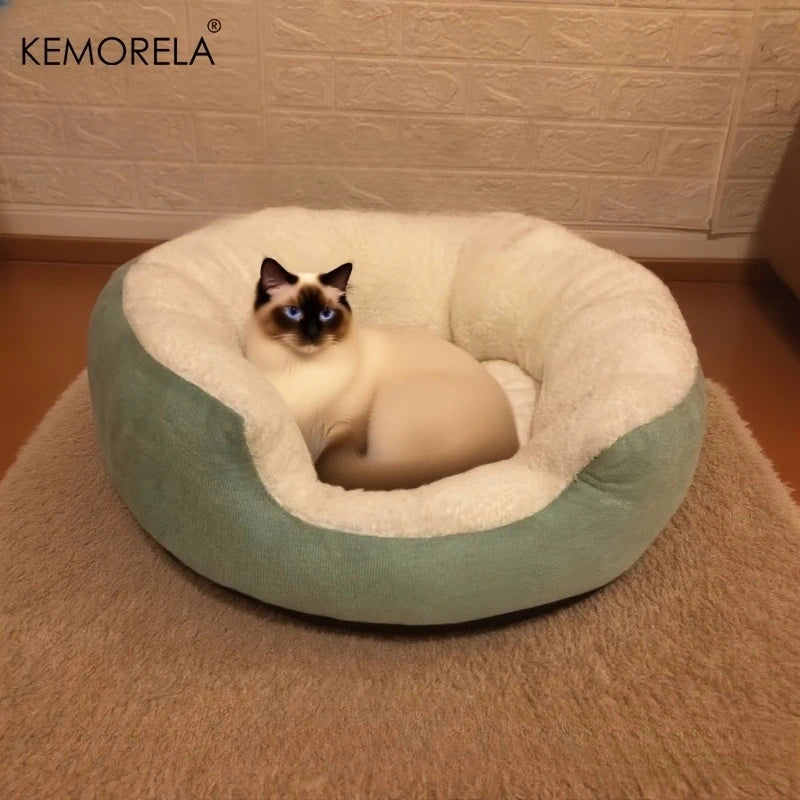 Plush Orthopedic Cat & Dog Bed with Backrest