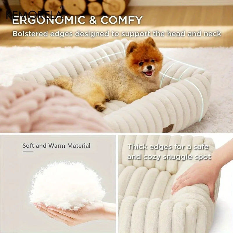 Orthopedic Plush Dog Bed – High-Resilience Foam