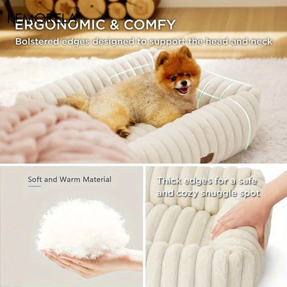 Orthopedic Plush Dog Bed – High-Resilience Foam