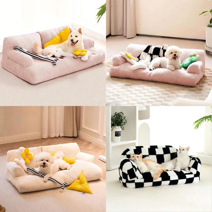Winter Plush Cat & Dog Bed – Orthopedic Cushion Sofa