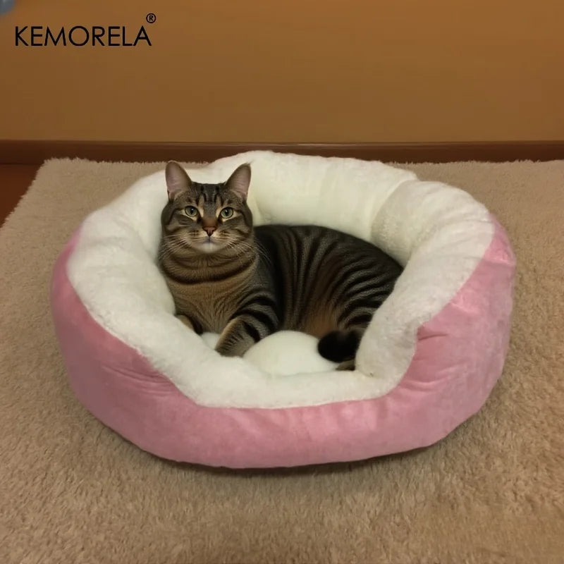 Plush Orthopedic Cat & Dog Bed with Backrest