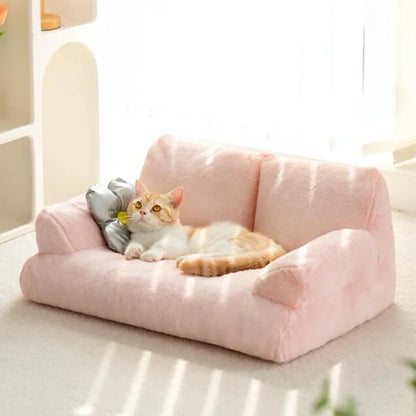 Winter Plush Cat & Dog Bed – Orthopedic Cushion Sofa