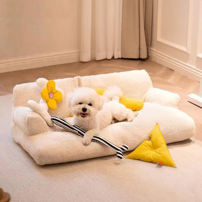 Winter Plush Cat & Dog Bed – Orthopedic Cushion Sofa