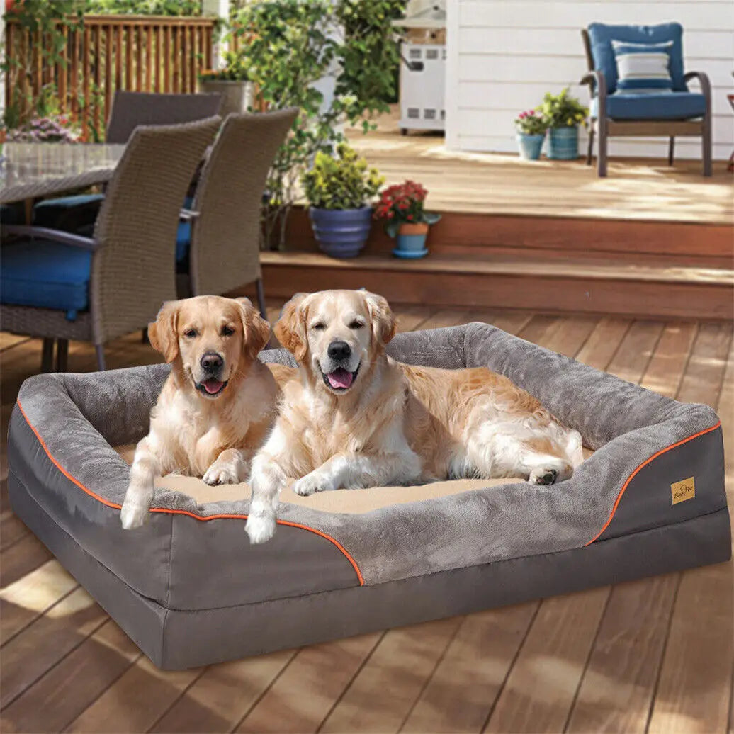 Jumbo Orthopedic Dog Bed – Memory Foam Bolster Sofa