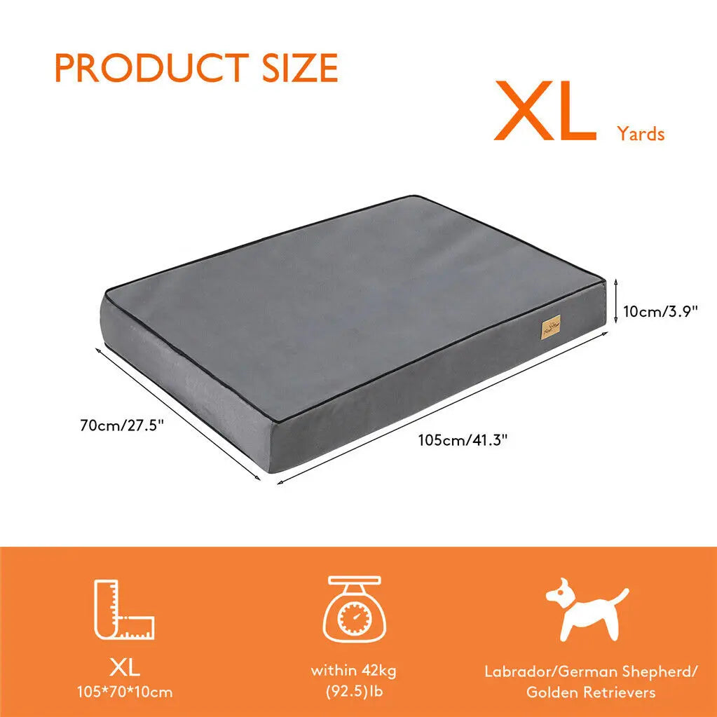 Jumbo Dog Bed – Memory Foam with Washable Waterproof Cover