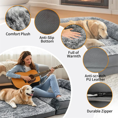 Giant Human-Size Dog Bed – 180cm Foldable Orthopedic