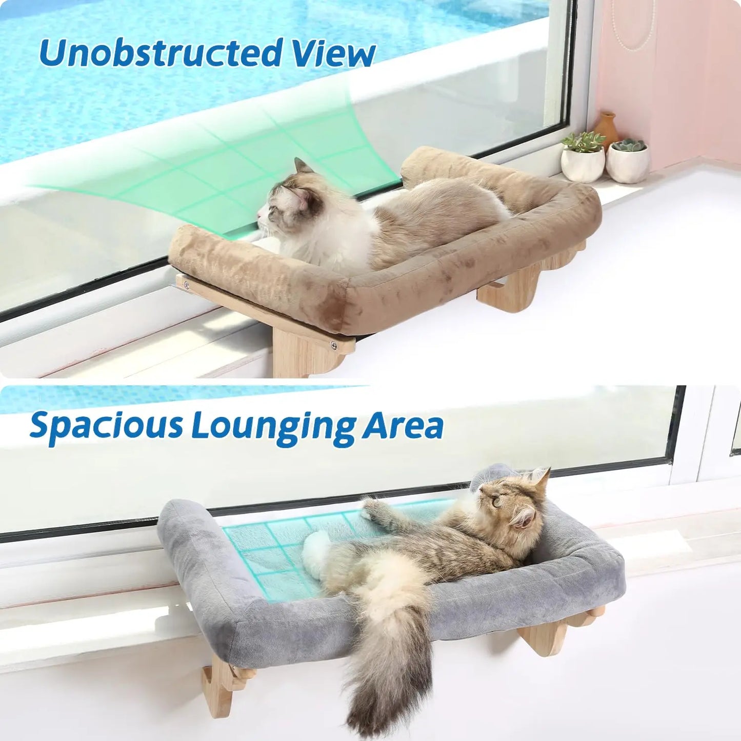 Cat Window Perch – Orthopedic Hammock with Bolster