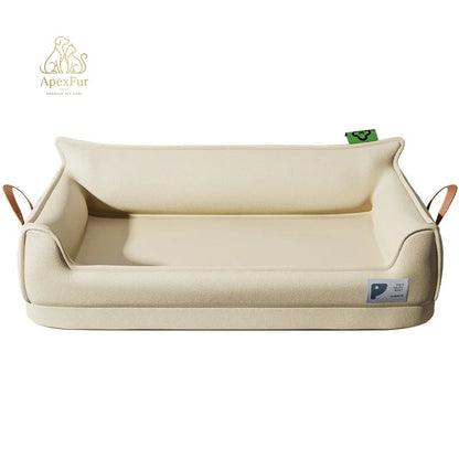 Orthopedic Leather Dog Bed Sofa – Waterproof & Washable